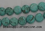 CWB701 15.5 inches 10mm flat round howlite turquoise beads