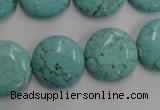 CWB706 15.5 inches 18mm flat round howlite turquoise beads