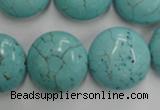 CWB710 15.5 inches 20mm flat round howlite turquoise beads