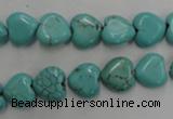 CWB714 15.5 inches 10*10mm heart howlite turquoise beads wholesale