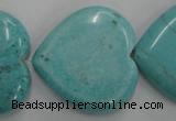 CWB720 15.5 inches 30*30mm heart howlite turquoise beads wholesale