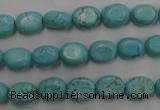 CWB730 15.5 inches 6*10mm oval howlite turquoise beads wholesale