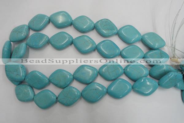 CWB745 15.5 inches 20*26mm diamond howlite turquoise beads wholesale