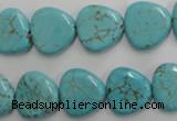 CWB748 15.5 inches 14*14mm triangle howlite turquoise beads wholesale