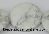 CWB78 15.5 inches 40mm flat round natural white howlite beads