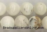 CWB802 15.5 inches 8mm round white howlite turquoise beads