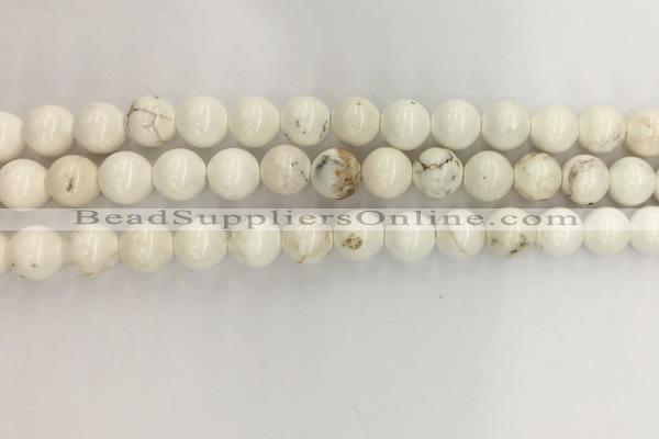 CWB802 15.5 inches 8mm round white howlite turquoise beads