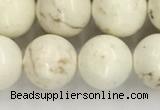 CWB803 15.5 inches 10mm round white howlite turquoise beads