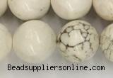 CWB804 15.5 inches 12mm round white howlite turquoise beads