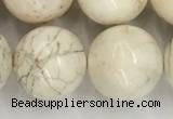 CWB806 15.5 inches 16mm round white howlite turquoise beads