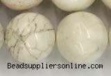 CWB807 15.5 inches 18mm round white howlite turquoise beads