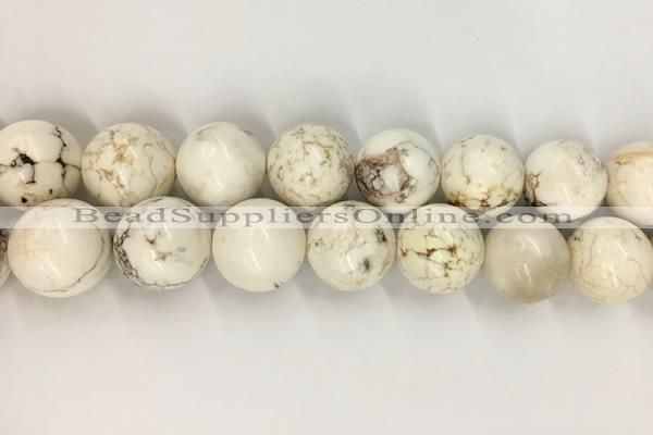 CWB809 15.5 inches 22mm round white howlite turquoise beads