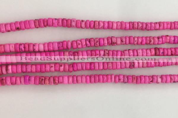 CWB822 15.5 inches 2*4mm tyre howlite turquoise beads wholesale