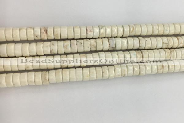 CWB833 15.5 inches 3*6mm tyre howlite turquoise beads wholesale