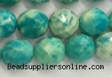 CWB880 15.5 inches 4mm faceted round howlite turquoise beads