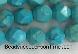 CWB889 15.5 inches 6mm faceted nuggets howlite turquoise beads