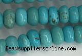 CWB895 15.5 inches 4*6mm rondelle howlite turquoise beads