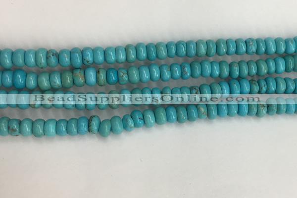 CWB895 15.5 inches 4*6mm rondelle howlite turquoise beads