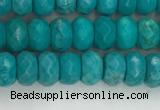 CWB902 15.5 inches 4*6mm faceted rondelle howlite turquoise beads