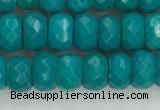 CWB903 15.5 inches 5*8mm faceted rondelle howlite turquoise beads