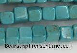 CWB909 15.5 inches 4*4mm cube howlite turquoise beads wholesale