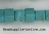 CWB910 15.5 inches 6*6mm cube howlite turquoise beads wholesale