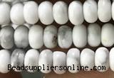 CWB916 15.5 inches 2*4mm rondelle white howlite turquoise beads