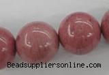 CWF19 15.5 inches 20mm round pink wooden fossil jasper beads wholesale