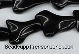 CWG01 15.5 inches 18*25mm wavy freeform black agate gemstone beads