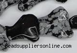 CWG06 15.5 inches 25*33mm wavy freeform snowflake obsidian beads