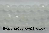 CWH03 15.5 inches 8mm faceted round white jade beads wholesale