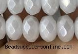 CWH75 15.5 inches 5*8mm faceted rondelle AB-color white jade beads