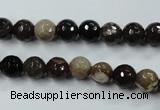 CWJ211 15.5 inches 6mm faceted round wood jasper gemstone beads