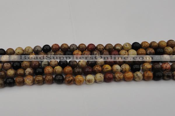 CWJ288 15.5 inches 8mm round wood jasper gemstone beads wholesale