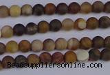 CWJ410 15.5 inches 4mm round matte wood jasper beads wholesale