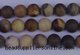 CWJ411 15.5 inches 6mm round matte wood jasper beads wholesale