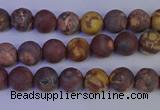 CWJ420 15.5 inches 4mm round matte wood eye jasper beads