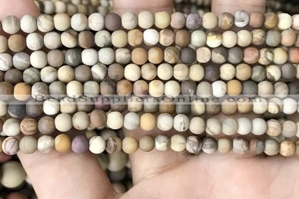 CWJ440 15.5 inches 4mm round matte wood jasper beads wholesale