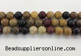 CWJ585 15.5 inches 14mm round wooden jasper beads wholesale