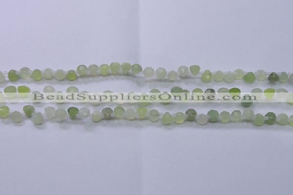 CXJ215 Top drilled 7*7mm faceted teardrop New jade beads