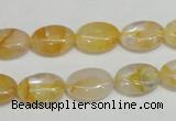 CYC01 15.5 inches 10*14mm oval yellow crystal quartz beads