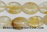 CYC02 15.5 inches 15*20mm oval yellow crystal quartz beads