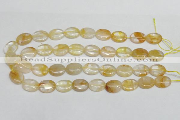 CYC02 15.5 inches 15*20mm oval yellow crystal quartz beads