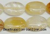 CYC03 15.5 inches 18*25mm oval yellow crystal quartz beads