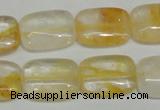 CYC09 15.5 inches 15*20mm rectangle yellow crystal quartz beads