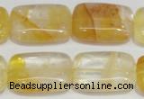 CYC10 15.5 inches 18*25mm rectangle yellow crystal quartz beads