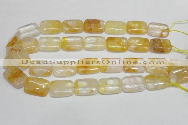 CYC10 15.5 inches 18*25mm rectangle yellow crystal quartz beads