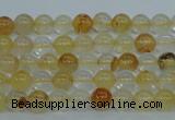 CYC101 15.5 inches 6mm round yellow crystal quartz beads