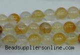 CYC102 15.5 inches 8mm round yellow crystal quartz beads