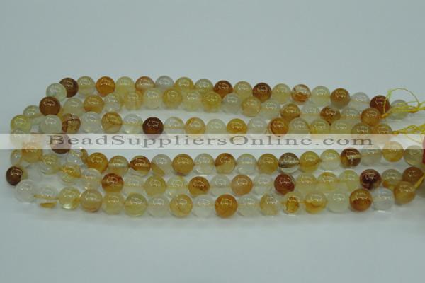 CYC103 15.5 inches 10mm round yellow crystal quartz beads